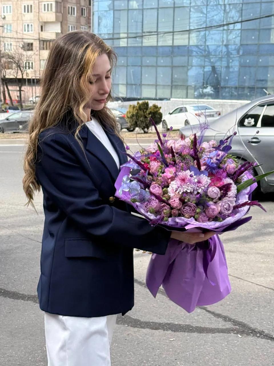 Purple elegant bouquet | ծաղիկներ, ծաղկեպսակներ, բույսեր Երևան