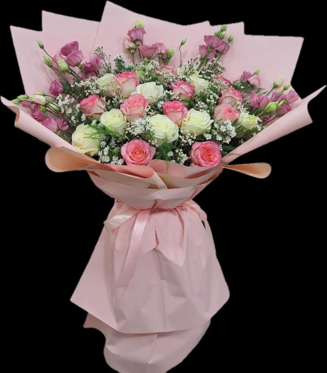 Roses and lisianthus in one bouquet | ծաղիկներ, ծաղկեպսակներ, բույսեր Երևան Roses and lisianthus in one bouquet | ծաղիկներ, ծաղկեպսակներ, բույսեր Երևան